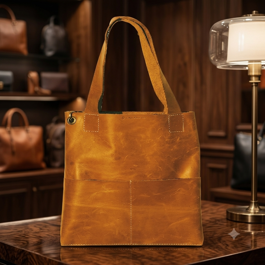 The Everyday Genuine Leather Tote Bag – Tan / Honey Brown